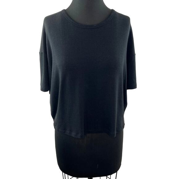 Aritzia Wilfred Free Round Neck Casual Tee Black Short Sleeve Pullover Size S - Picture 1 of 10
